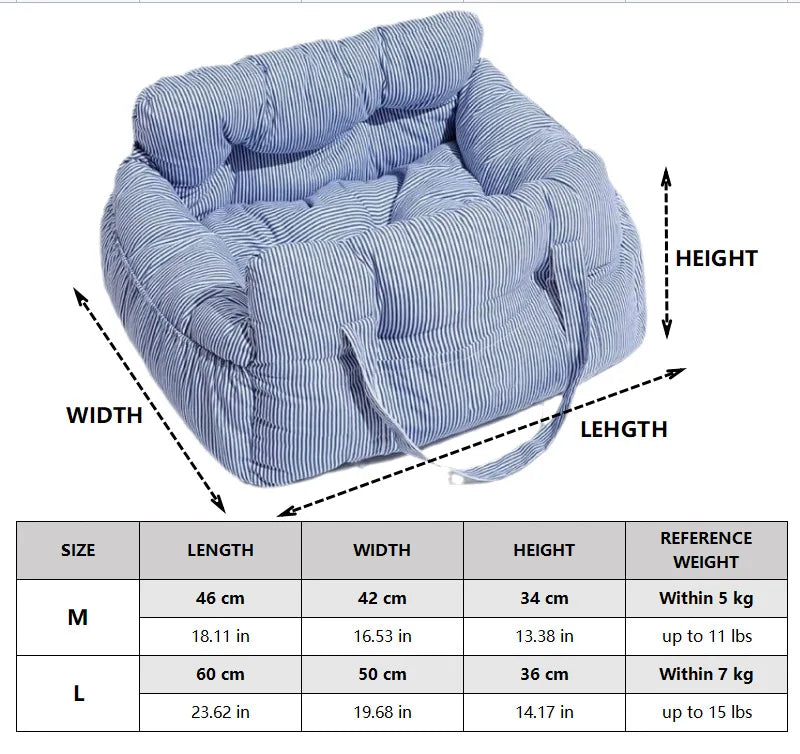 Dog Seat for Car Travel Booster Car Seat for pet Dog cat car Seat Bed Washable Thick Cushion dog carrier bag pet Car Carrier