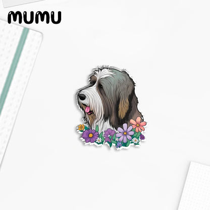 2023 New Dog Cat and Flowers Lapel Pin Cute Acrylic Brooches Handmade Epoxy Jewelry Shirt Bag Badge