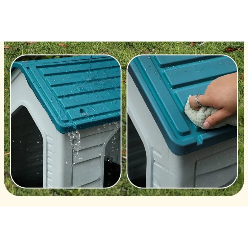 the DOUBLE DECKER DOGHOUSE - Dog Villa with Two Floors, Outdoor Doghouse, Dogs Cage Suitable All Seasons in Summer Rainproof, Outdoor Waterproofing Cat/Dog House