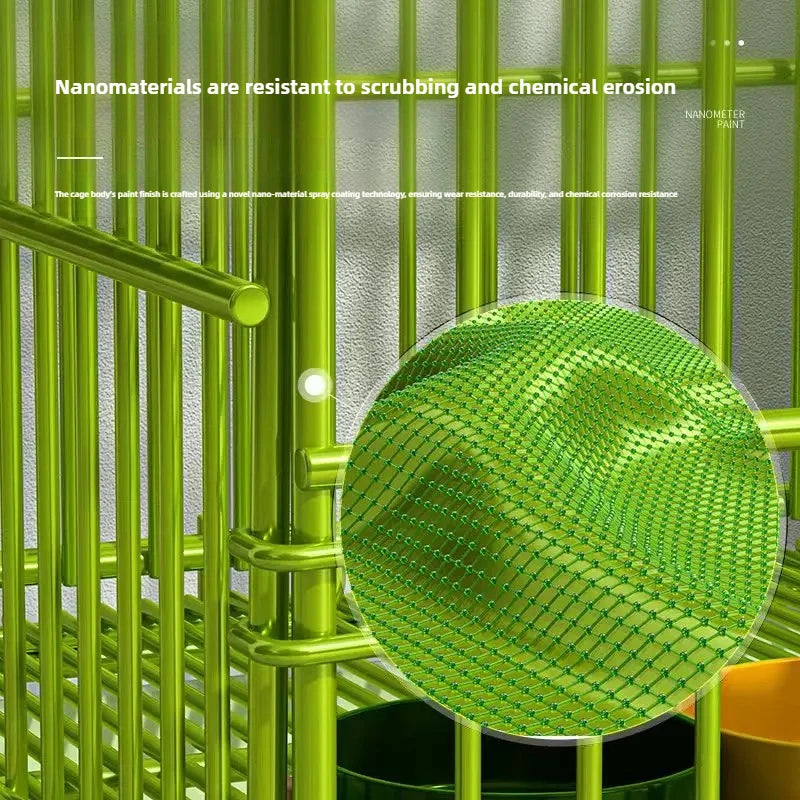 t‌he GREEN MACHINE - Heavy-Duty Foldable Dog Crate with Toilet - Reinforced for Small/Medium/Large Breeds, Indoor Pet Cage with Removable Tray