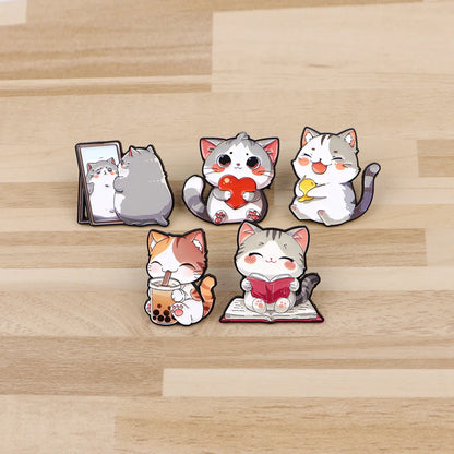 Cute Animals Dogs Cats Enamel Pins Cartoon Frogs Brooch Lapel Pin Badge on Backpack Clothing Accessories Fashion Jewelry Gifts