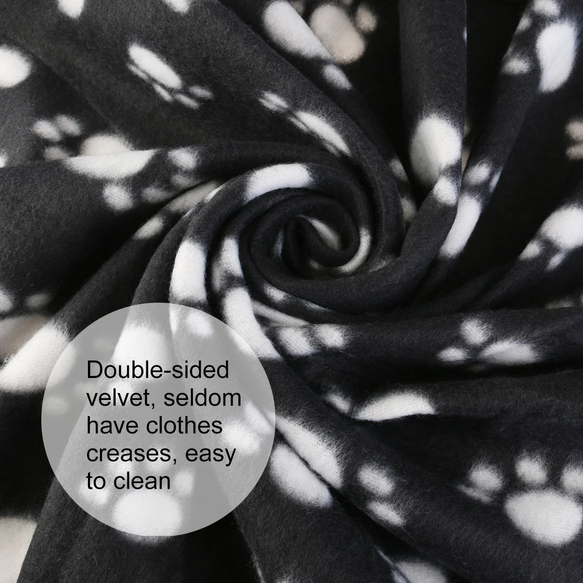 Double Sided Fleece Pet Blanket Black 100x70cm Soft for Dog Cat Bed Cushion Floor Seat Cover Pet Bed Mat