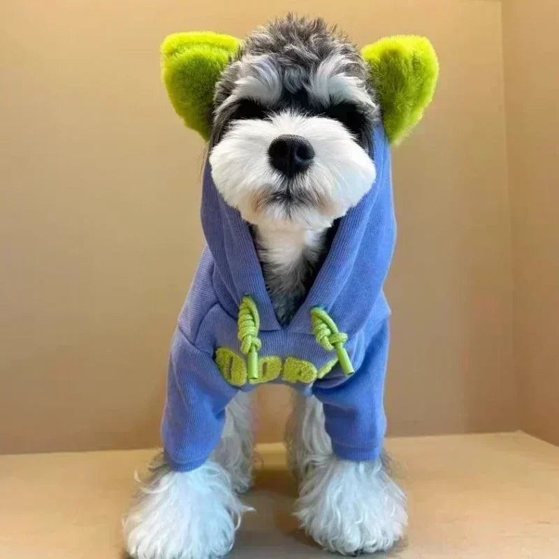 Fashion Winter Pet Dog Sweatshirt Clothes for Small Medium Dogs Warm Fleece Zipper Dog Hoodies Chihuahua French Bulldog Jacket