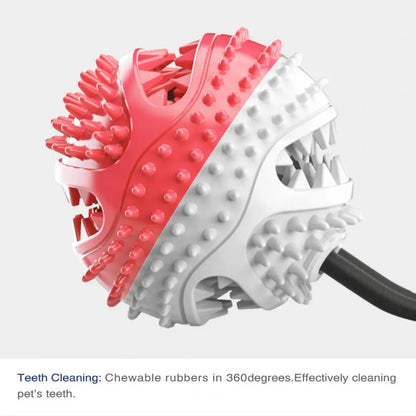 Dog Chew Toys for Aggressive Chewers Interactive Dog Suction Cup Toy Teething Rope Toy Dog Puzzle Treat Food Dispensing Ball Toy