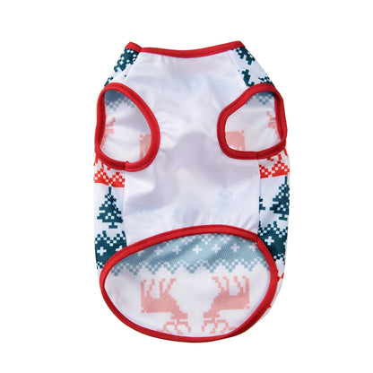 the DEER DREAMS SOFT PET VEST - Cozy Puppy Clothes, Christmas Holiday Soft Pet Vest for Small/Medium Dogs/Cats, Breathable Deer Print Costumes, Yorkshire, Chihuahua
