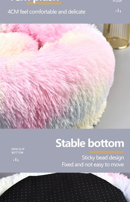 Super Soft Pet Bed Kennel Dog Round Cat Winter Warm Sleeping Bag Long Plush Large Puppy Cushion