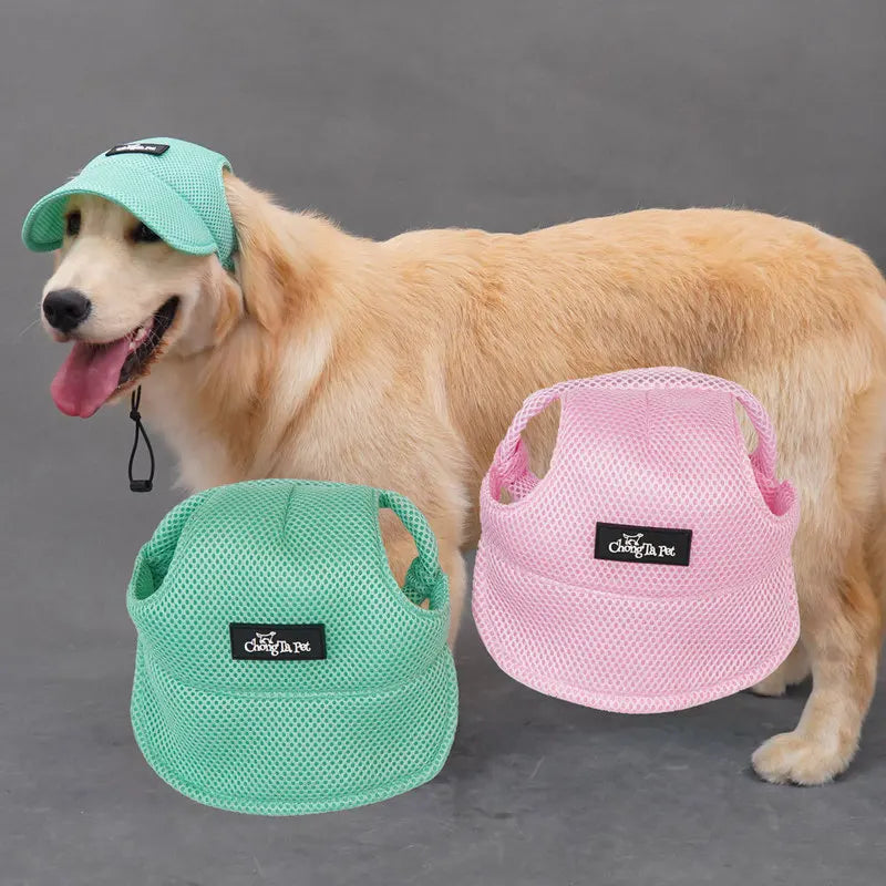 the SUNPAWS BREATHABLE HAT - New Summer Pet Dog Hat, Breathable Sun Protection, Ears Exposed Design, Golden Retriever, Dog Cap, Summer Shade Pet Accessories