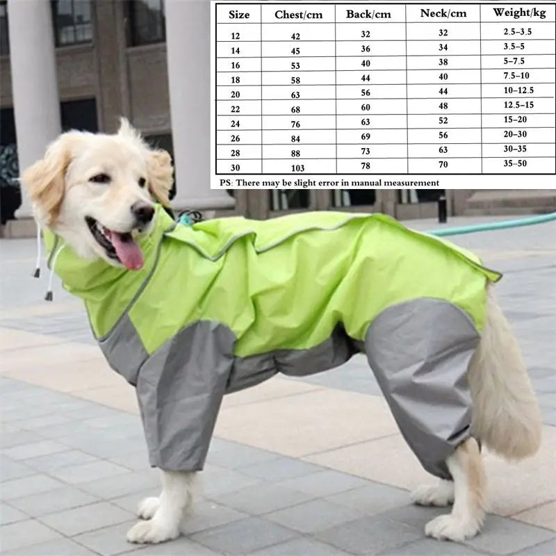 the CAMO-DOG - Large Pet Dog Raincoat, Waterproof Rain Clothes, Jumpsuit for Large/Medium/Small Dogs, Golden Retriever Outdoor Pet Clothing Coat