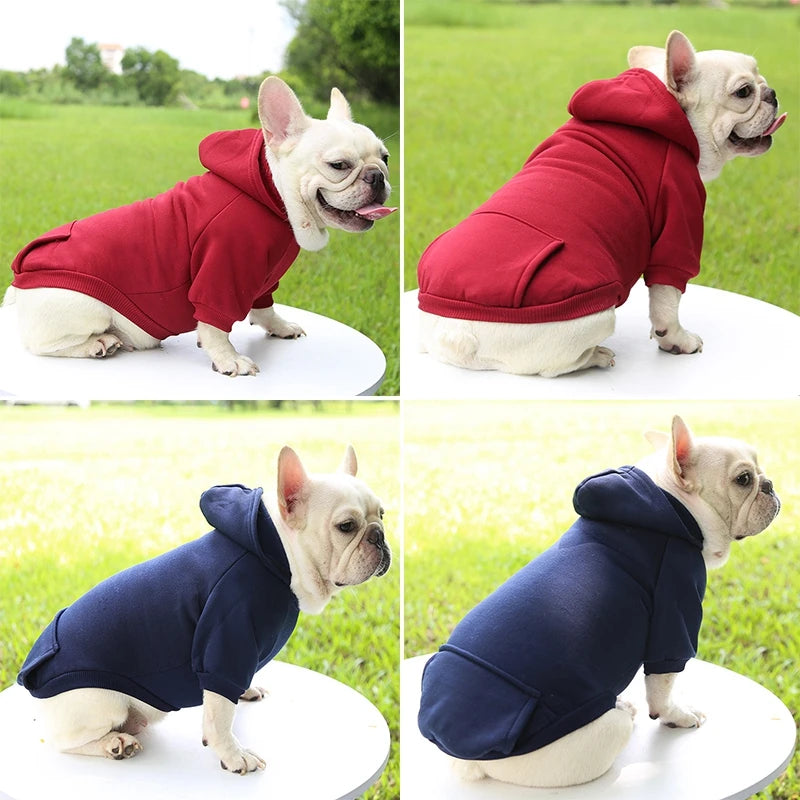Dog Hoodie with Pockets - Warm Fleece Sweater for Small Dogs Like Chihuahuas (Cozy Coat, Machine Washable, Outdoor & Indoor Use)