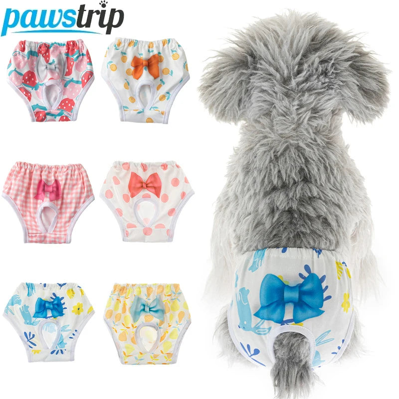 3PCs/Set Reusable Female Dog Diapers Warps Washable Dog Physiological Pants Breathable Pet Menstruation Pants for Small Dogs