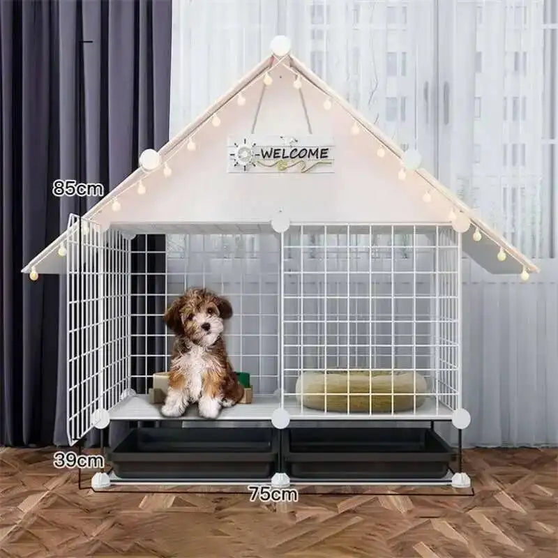 the BANGKOK BARKER - Fences Simple Kennel, Iron Teddy Living Room, Creative Doghouses, Pet Indoor Balcony Home, Pomeranian Puppy Courtyard Pet Cage