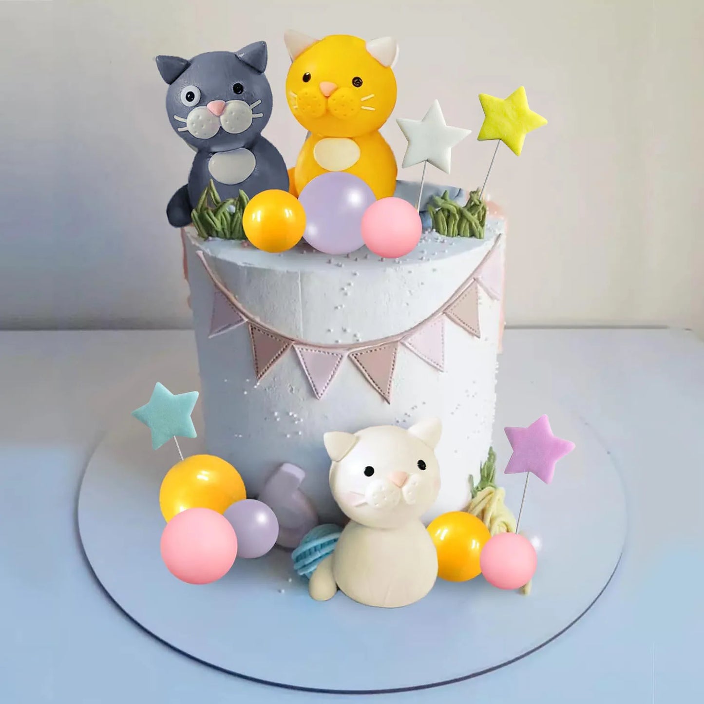 Dog Cake Topper Clay Figurines Puppy Star for Dog Theme Birthday Party Paw Cute Dog Pet Party Baby Shower Supplies