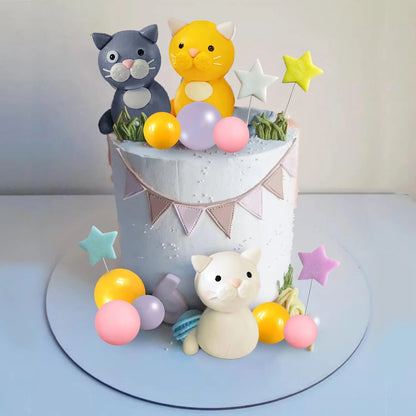 Dog Cake Topper Clay Figurines Puppy Star for Dog Theme Birthday Party Paw Cute Dog Pet Party Baby Shower Supplies