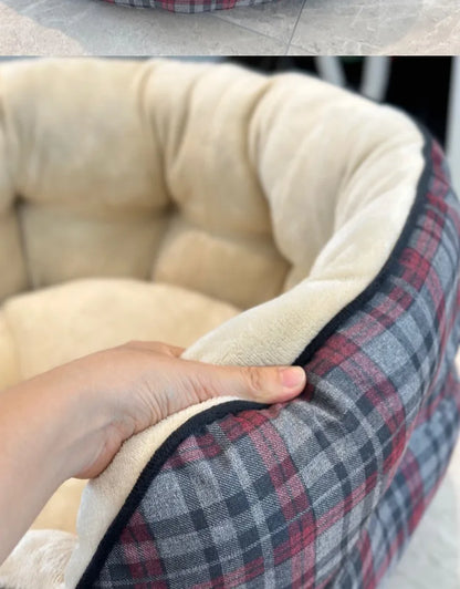 Deep Sleep Dog House High Back Warm Donut Bed for Small Medium Dogs Thick Plush Winter Bed for Teddy French Bulldog Puppies Cats