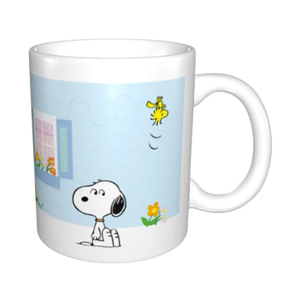 Manga Snoopy Woodstock Cartoon Dog Coffee Mug DIY Customized Ceramic Tea Milk Mug