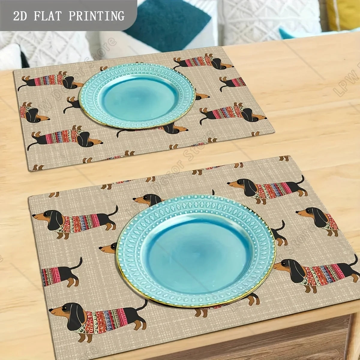Dachshund Dog Tribe Restaurant Kitchen Table Placemats Coasters Coffee Coasters Home Decor