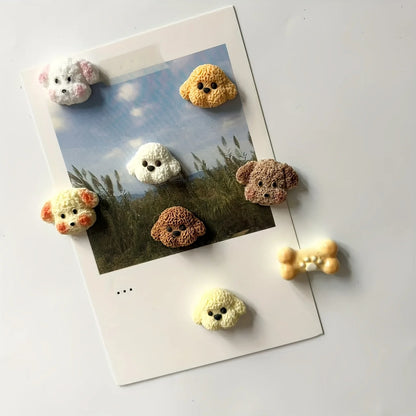 Resin refrigerator stickers of cute little dogs and cats, animal heads with magnets, lovely magnets as gifts and presents.