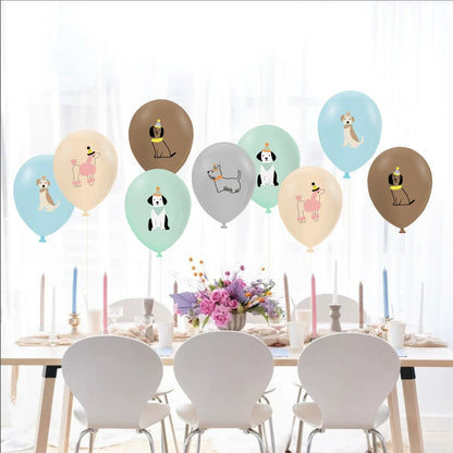 12Pcs Party Supplies 12" Latex Balloons Dog Birthday Kids Baby Shower Balloon Decoration Toys Paw Print