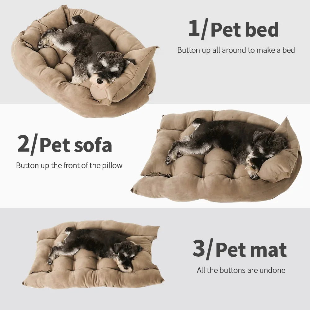 Multifunction Pet Bed Mat 3 IN 1 Dogs Cat Sleeping Bed Sofa Warm Winter Puppy Kitten Nest Kennel Soft Pet Cushion For Dogs Cats