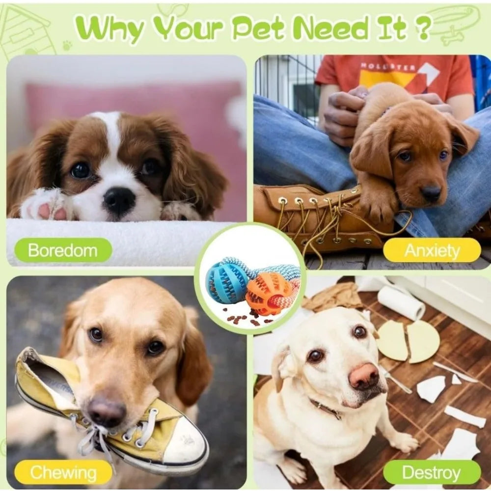 Dog Rope Ball Bite Resistance Training Ball with Rope Interesting Puzzle Teething Toy for Molar Teeth Cleaning Boredom Relieving