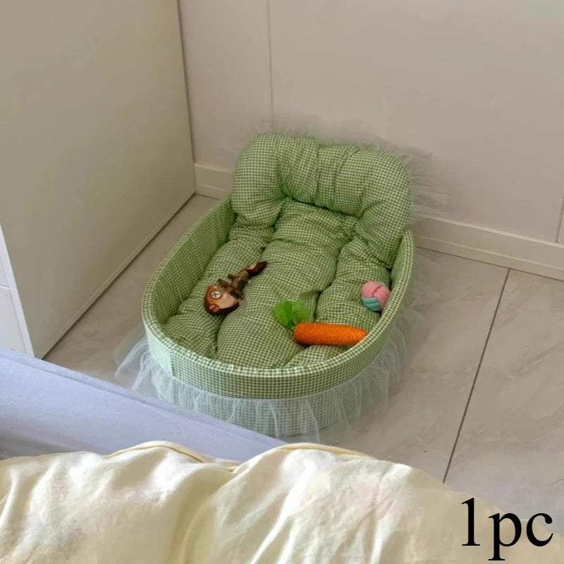 Macaron Color Dog Bed Pet Kennel Four Seasons Universal Winter Dopamine Cat Nest Deep Sleeping Nest Pet Supplies
