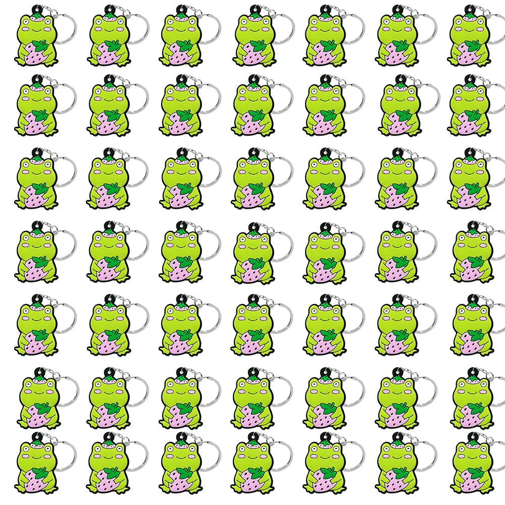 50PCS Cute Animal Keychain knife Ducks Dogs Cats Keyring for Women Men Kids Handbag Cool Car Key Accessories Friends Key Gifts