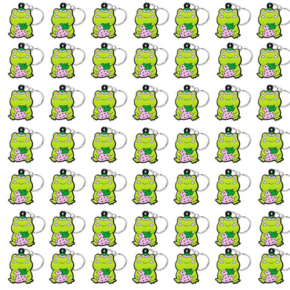 50PCS Cute Animal Keychain knife Ducks Dogs Cats Keyring for Women Men Kids Handbag Cool Car Key Accessories Friends Key Gifts