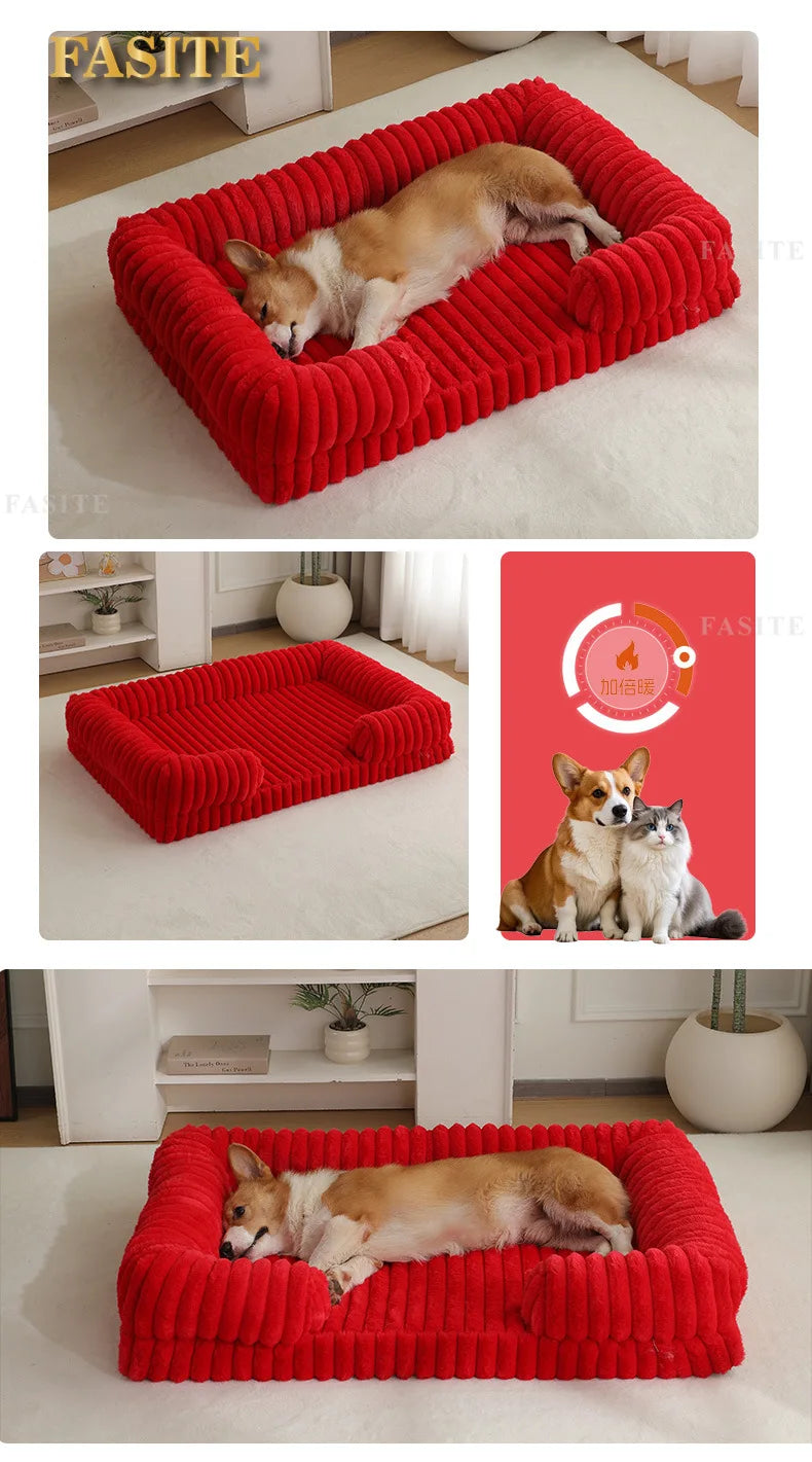 2025 Cross-border new product pet litter winter warm large dog kennel pet mat cat litter dog bed dog mat