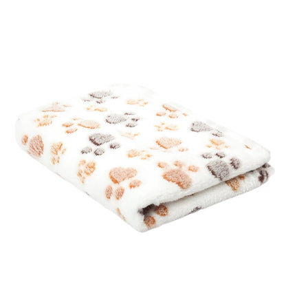 Soft Fluffy Pet Blanket High Quality Flannel Dog Sleeping Blanket Paw Print Pattern Cartoon Pet Warm Comfortable Blanket Cat Mat