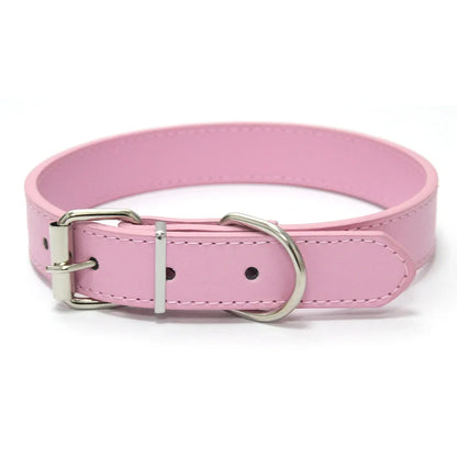 the SIMPY PAWS ADJUSTABLE LEATHER COLLAR - Solid Color Leather Dog Collar, Adjustable Cat Necklace, Puppy Neck Strap Suitable for Medium and Small Dogs, Pet Supplies XS-XL