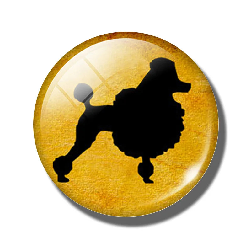 Yellow Brown Dachshund 30MM Fridge Magnet Handmade Weiner Dog Glass DomeRefrigerator Magnets Sticker Cute Animals Kitchen Decor