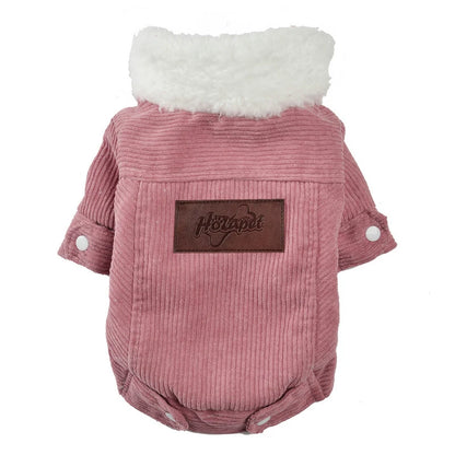 Winter Dog Clothes Thickened Lamb Velvet Puppy Outfit Hooded Soft Fleece Warm Jacket for Small Middle Dog Cat Coat With D-ring