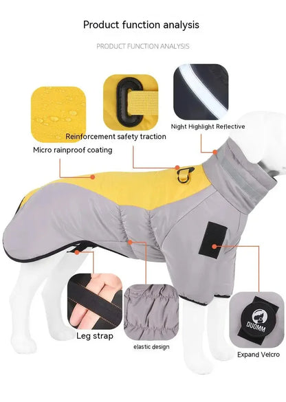 Winter Pet Clothes Golden Labrador Retriever Waterproof Dog Jumpsuit Medium Big Dog, Big Dog Winter Warm Cotton Blend Coat