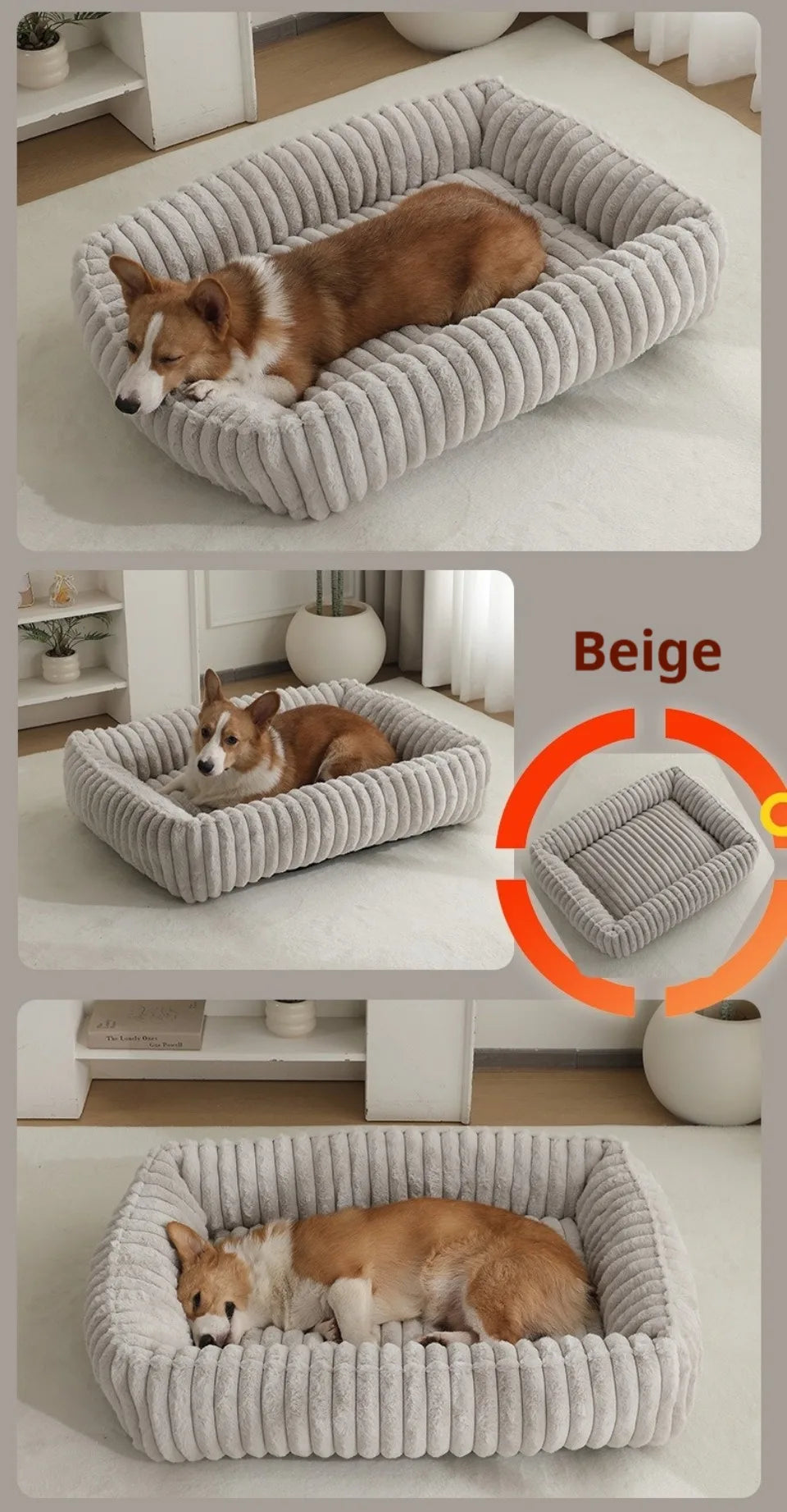 Pet Cat Dog Bed Square Plush Cat Mat Pet Cushion Winter Thickened Orthopedic Pet Mat Soft And Comfortable Cat Bed Pets Supplies