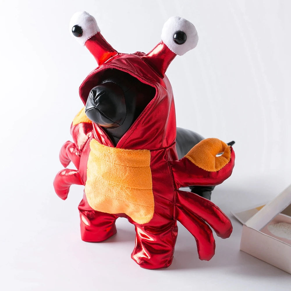 Funny Red Crab Costume Halloween Dog Clothes Cosplay Halloween Durable Unique And Exclusive Two-Legged Costume for Festival Play