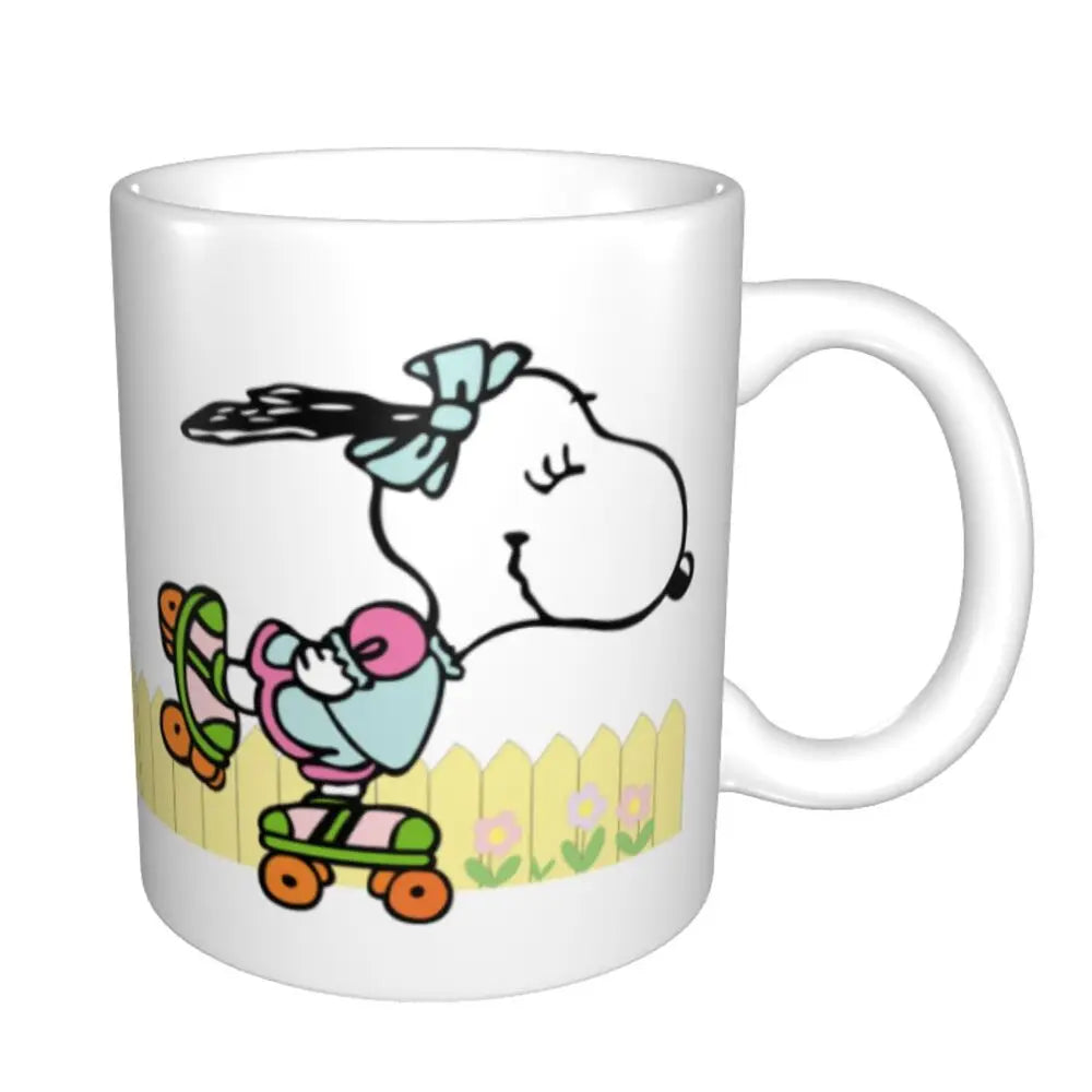 Manga Snoopy Woodstock Cartoon Dog Coffee Mug DIY Customized Ceramic Tea Milk Mug