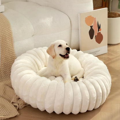 Home Plush Pet Nest Winter Cat Dog Bed Warm Detachable and Washable Round Cat Nest Pet Bed Seasonal Universal Decoration