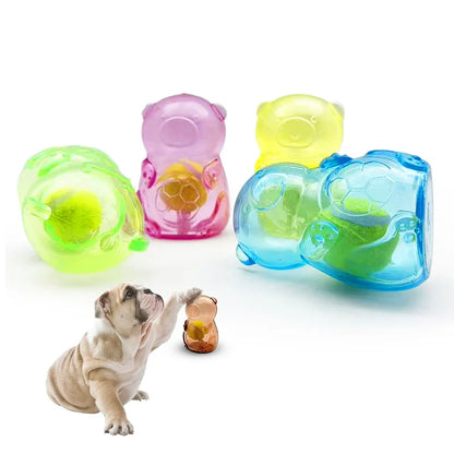 Pet Dog Chew Toy Outdoor Pet Puppy Bite Resistant Molar Floating Rubber Tennies Bear Squeaky Toy Dog Squeaky Toy Accessories