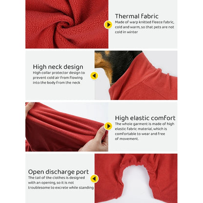 4-Legs Dog Coats Warm Fleece Clothes for Small Medium Large Dogs Dog Cold Weather Outfit Full Body Cover Dog Snowsuit
