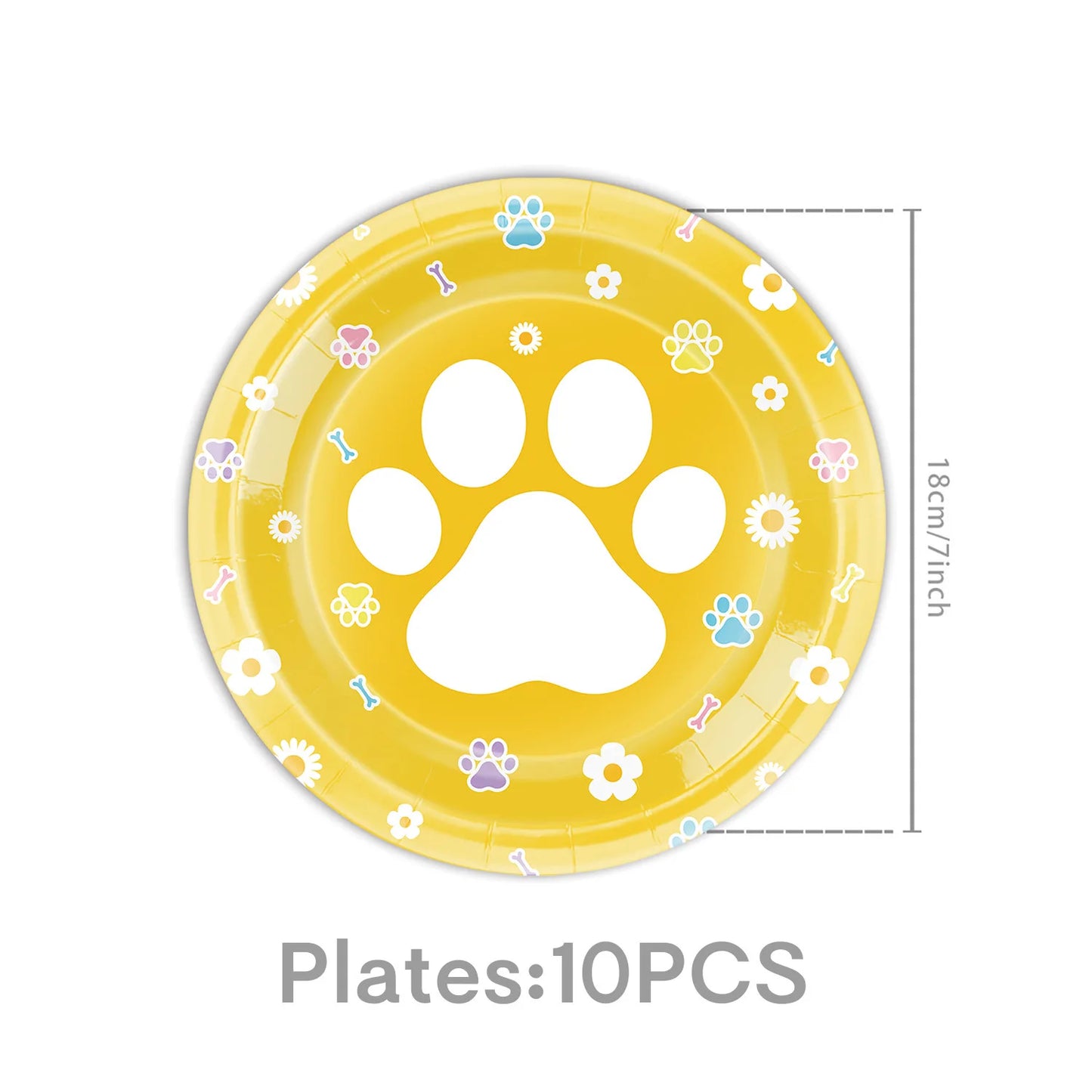 Dog Birthday Party Supplies Pink Blue Paw Paper Plates Napkins Cups Cute Puppy Theme Kids Birthday Baby Shower Party Table Decor