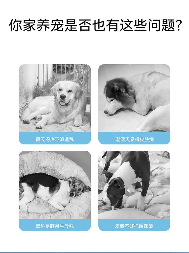 Spring Summer Golden Hair Medium and Large Dog Classic Wide Stripe Foldable Camping Bed Dog Nest Pet Nest