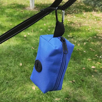 Dog Poop Bag Holder For Leash Doggie Waste Bag Dispenser Fabric Puppy Potty Carrier Small Doggy Zipper Pouch With Carabiner Clip