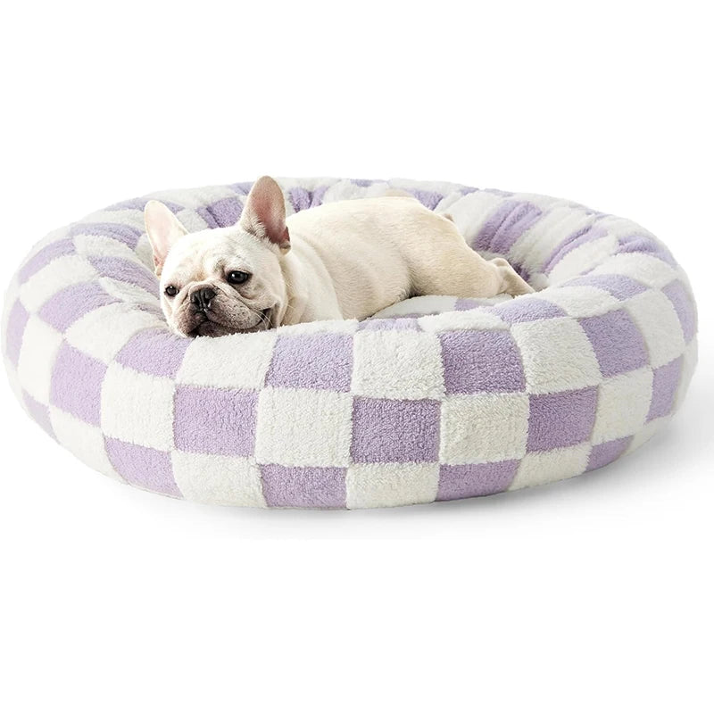 50CM/60CM Round Pet Bed for Dog Cat Bed Super Soft Cats Bed Plush Dog House for Small Dog House Winter Warm Sleeping