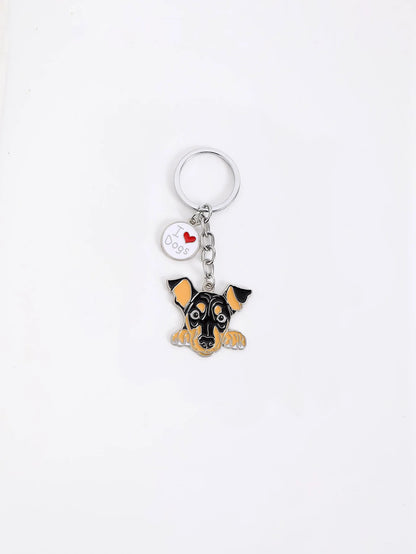 Pet dog car keychain pendant creative metal accessories key ring holiday gifts