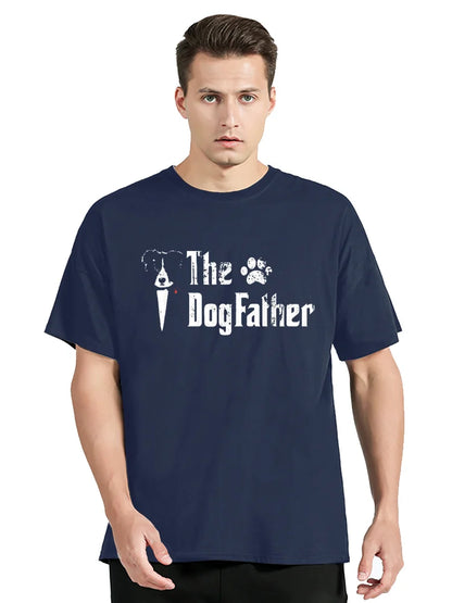 the DOG FATHER - Funny the Dogfather Border Collie Dog Dad T-Shirt, Father's Day, Graphic Streetwear Short Sleeve, Birthday Gift Summer T-Shirt