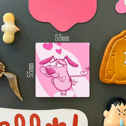 Courage The C-CowardlyS D-DogS Personalized Photo Fridge Magnets Round Magnetic Refrigerator Decoration Memorial Gifts Wedding