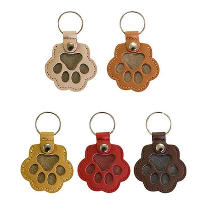 Pet Hair Keepsake Keychain Leather Memorial Locket for Storing Dog Cat Fur, Cute Pet Loss Gift, Remembrance Key Ring Bag Charm