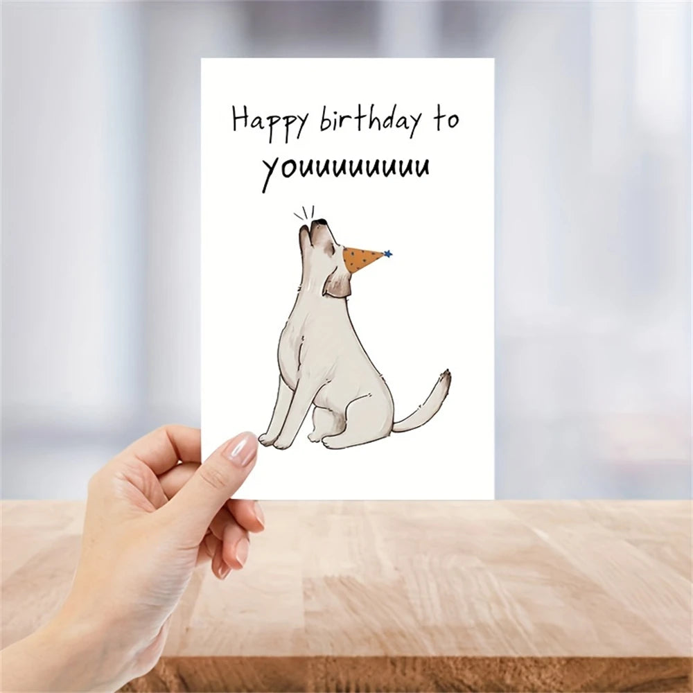 1pc,Funny Birthday Card from Dog, Cute Dog Birthday Card, Bday Card for Dog Owner, Dog Yap Happy Birthday To You Card