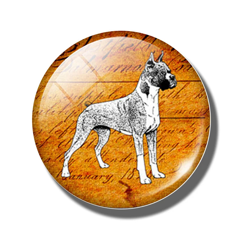 Yellow Brown Dachshund 30MM Fridge Magnet Handmade Weiner Dog Glass DomeRefrigerator Magnets Sticker Cute Animals Kitchen Decor