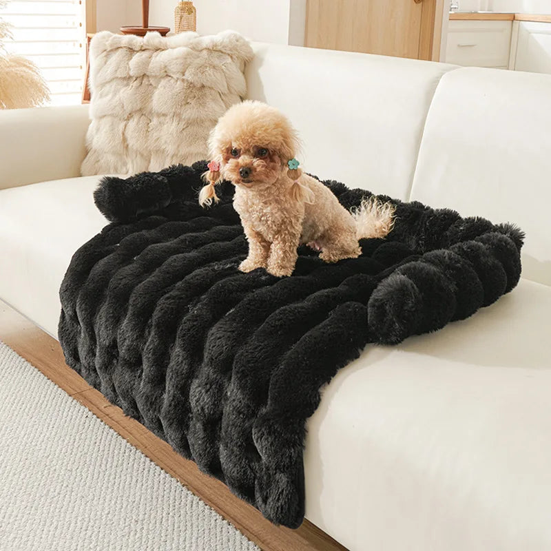 Winter Warm Dog Bed Sofa Couch Cover Super Soft Pet Blanket Pad Mat for Small Dogs Plush Neck Pillow Cat Nest Cama Para Perros